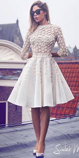 27 Amazing Short Wedding Dresses For Petite Brides Half Sleeve Wedding Dress Wedding Dress Sleeves Short Dresses
