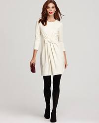 Black And White Dress With Black Tights White Dress Tights White Dress Winter White Dress Black Tights Trendy Dresses