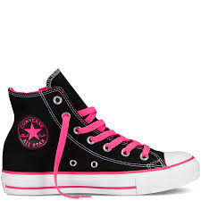 Black And Pink Converse High Tops Pink And Black Chucks Love Em 3 Converse Shoes Cheap Converse Shoes Cute Converse