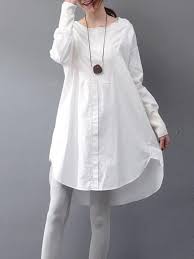 Solid Color Mid Long Blouse Tops From Women S Clothing On Banggood Com Cotton Dress Summer Long Blouse Fashion