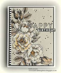 Birth Month Flower Grow Kit Canada Kath Stewart Simon Says Stamp Beautiful Flowers Black Ink On Fog Cardstock Black Ink Clear Embossing Powder On Ve Floral Cards Flower Cards Stamped Cards
