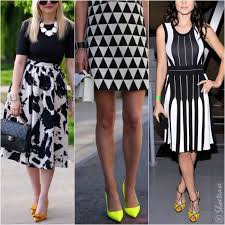 What Color Shoes To Wear With Black And White Dress Black White Dress Outfit White Dress Outfit Color Blocking Outfits