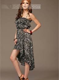 Comfortable Falbala Maxi Print Strapless Women Irregular Shaped Dress Strapless Chiffon Maxi Dress Chiffon Maxi Dress Fashion