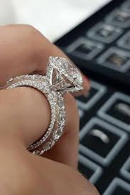 The Side View Of This Ring Is Stunning That Band Round Diamond Engagement Rings Womens Engagement Rings Beautiful Wedding Rings