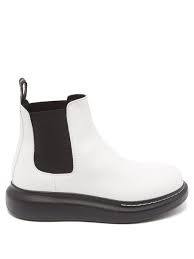 Black Boots White Sole 40mm Hybrid Leather Chelsea Boots In White Leather Chelsea Boots Chelsea Boots Boots