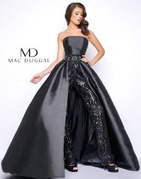 Prom Dress With Pants And Over Skirt Mac Duggal 11039m Strapless Prom Dresses Evening Dresses Dresses