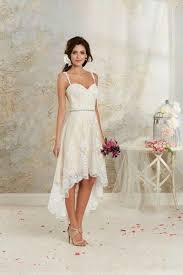 Very Simple High Low Wedding Dress Spaghetti Strap Short Lace Wedding Dress Wedding Dresses High Low Tea Length Wedding Dress