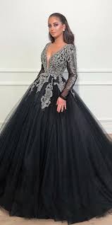 24 Black Wedding Dresses With Edgy Elegance Wedding Forward Black Ball Gown Long Sleeve Ball Gowns Black Wedding Dresses