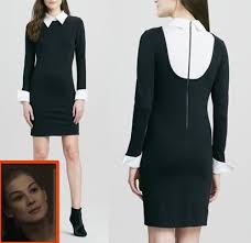 Gone Girl Amy S Black And White Collar Dress On Screen Style Girls Black Dress Black Dress White Collar White Collar Dress
