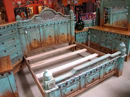 Turquoise King Size Bed 76 X 80 With Set Sold Only In Set Pine Wood Includes With Two Night St Turquoise Bedding Western Home Decor Turquoise Furniture