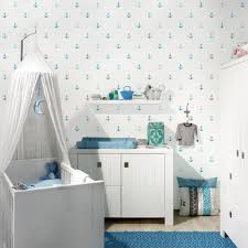Kindertapeten Vliestapeten No Yk62 Anker Turkis Fototapete Quadrat Gestreifte Tapete Kinderzimmer Tapete Kinder Tapete