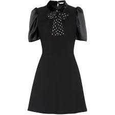 Miu Miu Satin Sleeve Dress 1 155 Liked On Polyvore Featuring Dresses Miu Miu Black Satin Dress Miu Mini Dress Fashion Little Black Dress Classy Dress