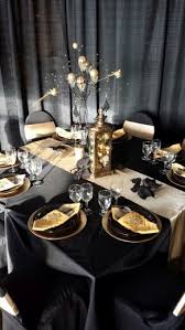 Birthday Simple Black And Gold Table Decorations Black And Gold Christmas Holiday Black Gold Christmas Gold Holiday Christmas Table