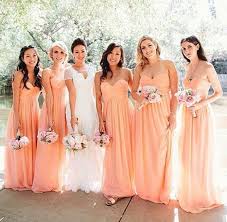 Traditional Paebaek Wedding In California Orange Bridesmaid Dresses Pink Chiffon Bridesmaid Dress Bridesmaid Dresses Long Chiffon