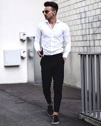 Black And White Outfit For Men Formal 40 White Shirt Outfit Ideas For Men Styling Tips White Shirt Men White Shirt Outfits Black Pants Outfit