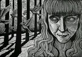 Black And White Linoleum Print The Myth Of Freedom 40 X 55 Black And White Linoleum Block Print By Anita Hagan Linoprint Linoblock Anitahaganart Art Linoleum Block Printing Linoprint