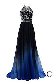 Beautiful Halter Long Blue And Black Ombre Chiffon Prom Dresses Z1000 Cute Prom Dresses Chiffon Prom Dress Prom Dresses