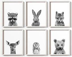Black And White Animal Prints For Baby Nursery Woodland Nursery Decor Black And White Nursery Art Printable Art Baby Animal Prints Woodland Ani Baby Animal Nursery Baby Animal Prints Nursery Decor Black