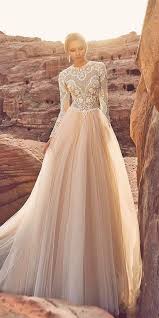 27 Peach Blush Wedding Dresses You Must See Wedding Forward Wedding Dresses Blush Peach Blush Wedding Dress Wedding Dress Long Sleeve