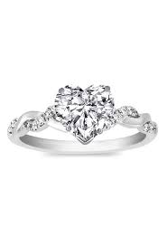 Heart Shape Diamond Petite Twisted Pave Band Engagement Ring Heart Shaped Engagement Rings Heart Shaped Diamond Engagement Ring Heart Engagement Rings