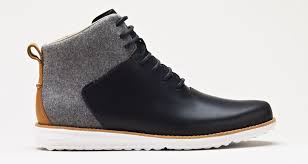 Black Boots White Sole Black Leather And Gray Wool Chukka Boot With White Soles By Gatland W0223 Mens Fall Winter Fashion Boots Men Shoes Mens Boots