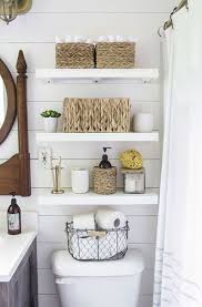 This Tiny Bathroom Got A Big Ol Countrified Makeover Small Bathroom Simple Bathroom Shelves Above Toilet
