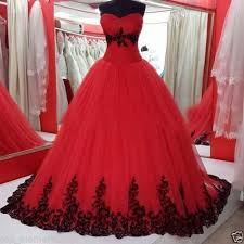 Black And Red Strapless Organza Bridal Gothic Ball Gown Wedding Dresses Custom In Clothing Shoes Accessories Wedding Formal Occ Svatebni Saty Saty Zenich