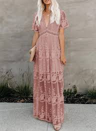 Bdcoco Women S V Neck Long Evening Dress Short Sleeve Lace Cocktail Party Maxi Dress White At Amazon Women S In 2020 Maxi Dress Lace Maxi Dress Maxi Dress With Sleeves
