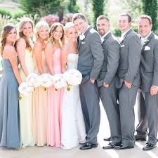 Different Colour Bridesmaid Dresses Pastel Bridal Party Beach Wedding Groomsmen Wedding Bridesmaids