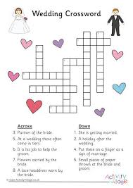 Wedding Crossword Wedding Crossword Puzzle Wedding With Kids Kids Wedding Activities