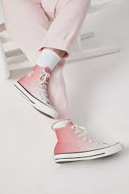 Black And Pink Converse High Tops Converse Chuck Taylor All Star Ombre Wash High Top Pink Converse Shoes High Top Converse Shoes Outfit Pink Converse