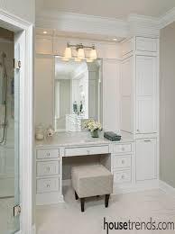 Bathroom Storage Cabinet Keeps Things Neat And Tidy Master Bathroom Vanity Bathroom With Makeup Vanity Built In Vanity