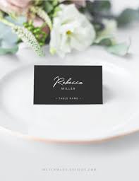 Black Wedding Place Card Template Printable Name Card Black Etsy In 2020 Wedding Table Name Cards Wedding Place Card Templates Card Table Wedding