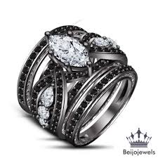 Diamond Bridal Set Ladies Yellow Gold Finish 3 Piece Princess Wedding Ring Yellow Gold Wedding Ring Sets Wedding Rings Sets Gold Diamond Wedding Sets