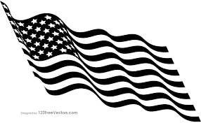 Black American Flag Vector Black And White Waving American Flag Clipart Black And White Black N White Images Black And White