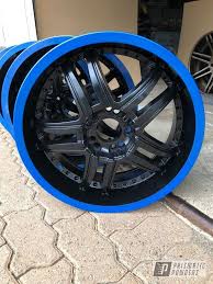 Black And Blue Wheels For Trucks Prismatic Powders Powder Coated Two Toned 16 Inch Wheels Rims For Cars Custom Wheels Cars 16 Inch Wheels