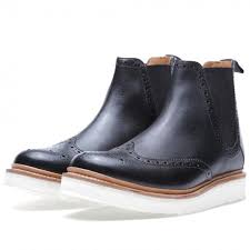 Black Boots White Sole Chelsea Boot White Sole Grenson Alistair Brogue Chelsea Boots Boots Brogue Chelsea Boots