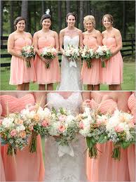 Peach And White Nostalgic Wedding Peach Bridesmaid Dresses Peach Color Bridesmaid Dresses Peach Bridesmaid