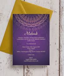 Purple Gold Mehndi Baraat Card Asian Wedding Invitations Wedding Invitations Printable Wedding Invitations Vintage