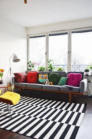 Living Room Ikea Black And White Rug Ikea Stockholm Area Rug Black White Stripe White Carpet Living Room Interior Design Living Room Living Room Interior