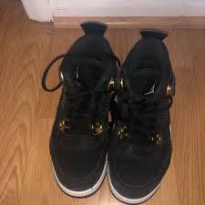 Black And Gold Retro 4s Jordan Shoes Jordan Retro 4s Royalty Color Black Gold Size 6bb Jordan Retro Kids Jordans Jordans