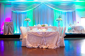 Pin By Nicole Walters On Reception Hall Decor Bridal Party Tables Kings Table Sweetheart Table