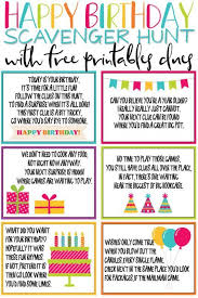 Birthday Scavenger Hunt For Adults A Super Fun Birthday Scavenger Hunt Free Printable Play Party Plan Birthday Party Games For Kids Scavenger Hunt Birthday Birthday Fun