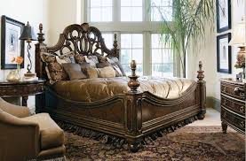 Bedroom Tuscan Italian Bedroom Furniture With Vintage Headboard Wooden Bedside Table And Classic Master Bedroom Set High Quality Bedroom Furniture Bedroom Set