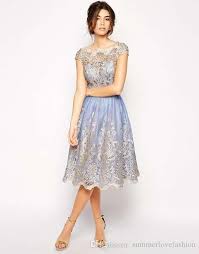 23 Wholesale Cheap Dresses Occasion Women Cap Sleeves Lace A Line Cocktail Dresses Short Party Prom Evening Metallic Lace Dress Lace Dress Ball Gown Dresses