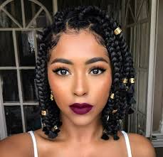 Black And Gold Silky Braiding Hair Pin By Briherechillin On Gorgeous Mane Braids For Short Hair Short Box Braids Hairstyles Braids For Black Hair