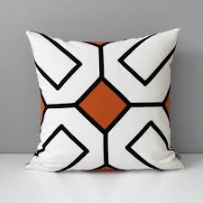 Black And White Geometric Outdoor Pillows Orange Outdoor Pillow Cover Modern Black White Pillow Case Etsy Outdoor Pillow Covers Orange Outdoor Pillows White Pillow Cases
