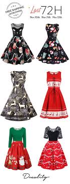 Up To 40 Off Christmas Plus Size Kitten Print Swing Dress Christmas Dresses Vestidos Roupas