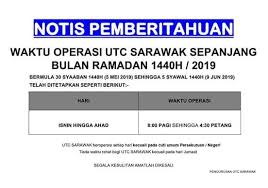 Sarawak Aritok Notispemberitahuan Waktu Operasi Utc Facebook