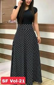 Black And White Striped Maxi Dress Online India Buy Women S Stylish Black And White Polka Dots Dress Online At Low Prices In India On Winsant Ind Ladies Day Dresses Trendy Dresses Summer Maxi Dresses Casual
